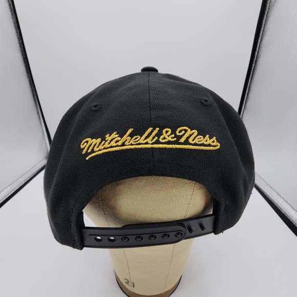 Mitchell & Ness NBA Los Angeles Lakers Black Metallic Pop Snapback Hat Adult NEW - Picture 6 of 14